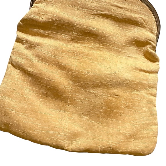 Vintage Ingber FoldOver Clutch Purse Canary Yellow Gold Hardware Kiss Lock Close - Picture 16 of 16